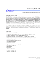 Datasheet W78LE58-24 производства Winbond