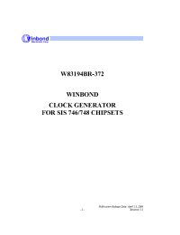 Datasheet W83194BR-372 производства Winbond