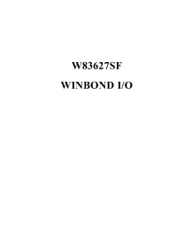 Datasheet W83627SFFDC производства Winbond