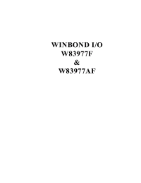 Datasheet W83977AF производства Winbond