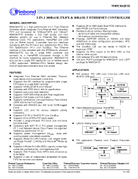 Datasheet W89C841F/D производства Winbond