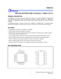 Datasheet W89C92P производства Winbond