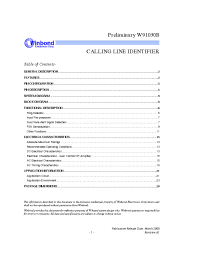 Datasheet W91030B производства Winbond