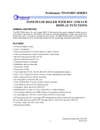 Datasheet W91510DNF производства Winbond