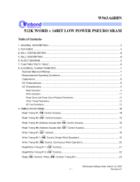 Datasheet W963A6BBN70E производства Winbond