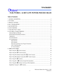 Datasheet W963B6BBN производства Winbond