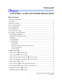 Datasheet W963L6ABN70I производства Winbond