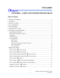 Datasheet W964A6BBN70I производства Winbond