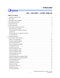 Datasheet W982516BH производства Winbond