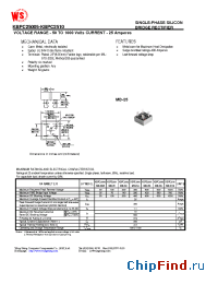 Datasheet KBPC25005 производства Wing Shing