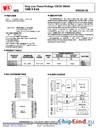 Datasheet WS628128LLFP-70 производства Wing Shing