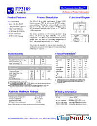 Datasheet FP2189 manufacturer WJ