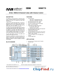 Datasheet WM8770 manufacturer Wolfson