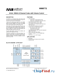 Datasheet WM8772 manufacturer Wolfson