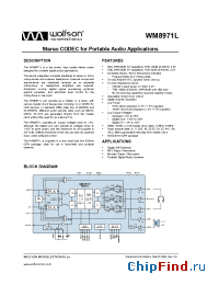 Datasheet WM8971LGEFL manufacturer Wolfson