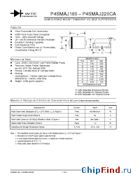 Datasheet P4SMAJ190-T1 manufacturer WTE