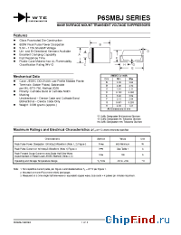 Datasheet P6SMBJ30CA-T3 производства WTE
