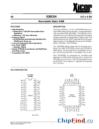 Datasheet X20C04DI-25 manufacturer Xicor