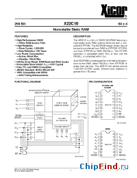 Datasheet X22C10PI manufacturer Xicor