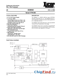 Datasheet X24042S8I-3 manufacturer Xicor