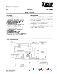 Datasheet X24164PI-3 manufacturer Xicor