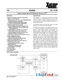 Datasheet X24640S8I manufacturer Xicor