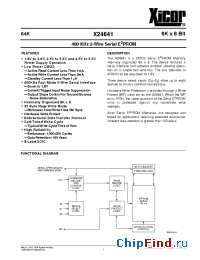 Datasheet X24641S8 manufacturer Xicor