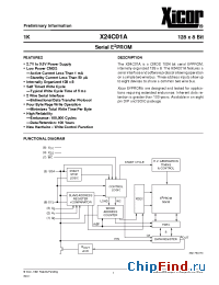 Datasheet X24C01AP-3 manufacturer Xicor