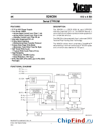 Datasheet X24C04S14I-2.7 manufacturer Xicor