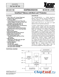 Datasheet X24F016SE-5 manufacturer Xicor