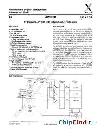 Datasheet X25020-3 manufacturer Xicor