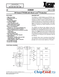 Datasheet X25020P-2.7 manufacturer Xicor