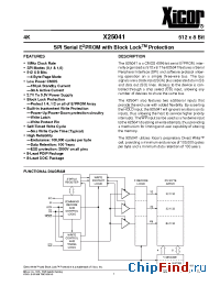 Datasheet X25041SI manufacturer Xicor