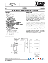 Datasheet X25080S-2.7 manufacturer Xicor