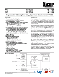 Datasheet X25165V14I-1.8 manufacturer Xicor