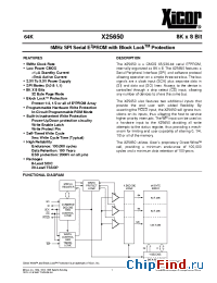 Datasheet X25650S8I manufacturer Xicor