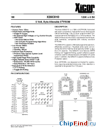 Datasheet X28C010JI-20 manufacturer Xicor