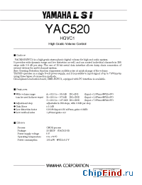 Datasheet YAC520 manufacturer YAMAHA