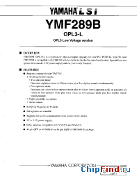 Datasheet YMF289B-S manufacturer YAMAHA