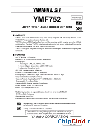 Datasheet YMF752 manufacturer YAMAHA