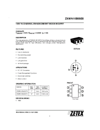Datasheet ZXMN10B08E6 производства Zetex