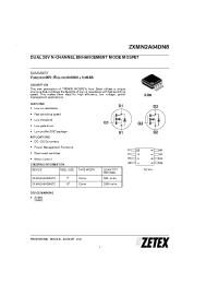 Datasheet ZXMN2A04DN8 производства Zetex