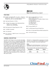 Datasheet Z8018110FEC manufacturer Zilog