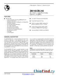 Datasheet Z8018216ASC manufacturer Zilog