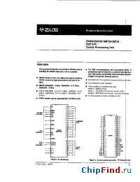 Datasheet Z84C0008FEC manufacturer Zilog