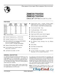 Datasheet Z86733 manufacturer Zilog