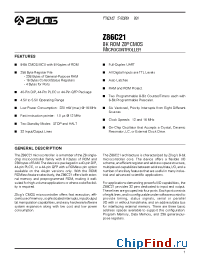 Datasheet Z86C2116FSC manufacturer Zilog