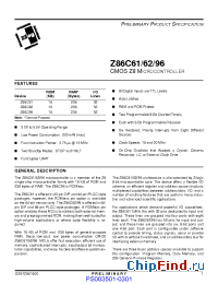 Datasheet Z86C6116FEC manufacturer Zilog