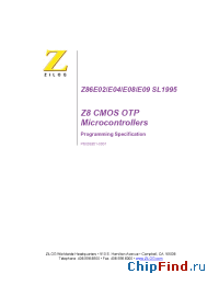 Datasheet Z86E08 manufacturer Zilog