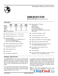 Datasheet Z86E3108SSC manufacturer Zilog